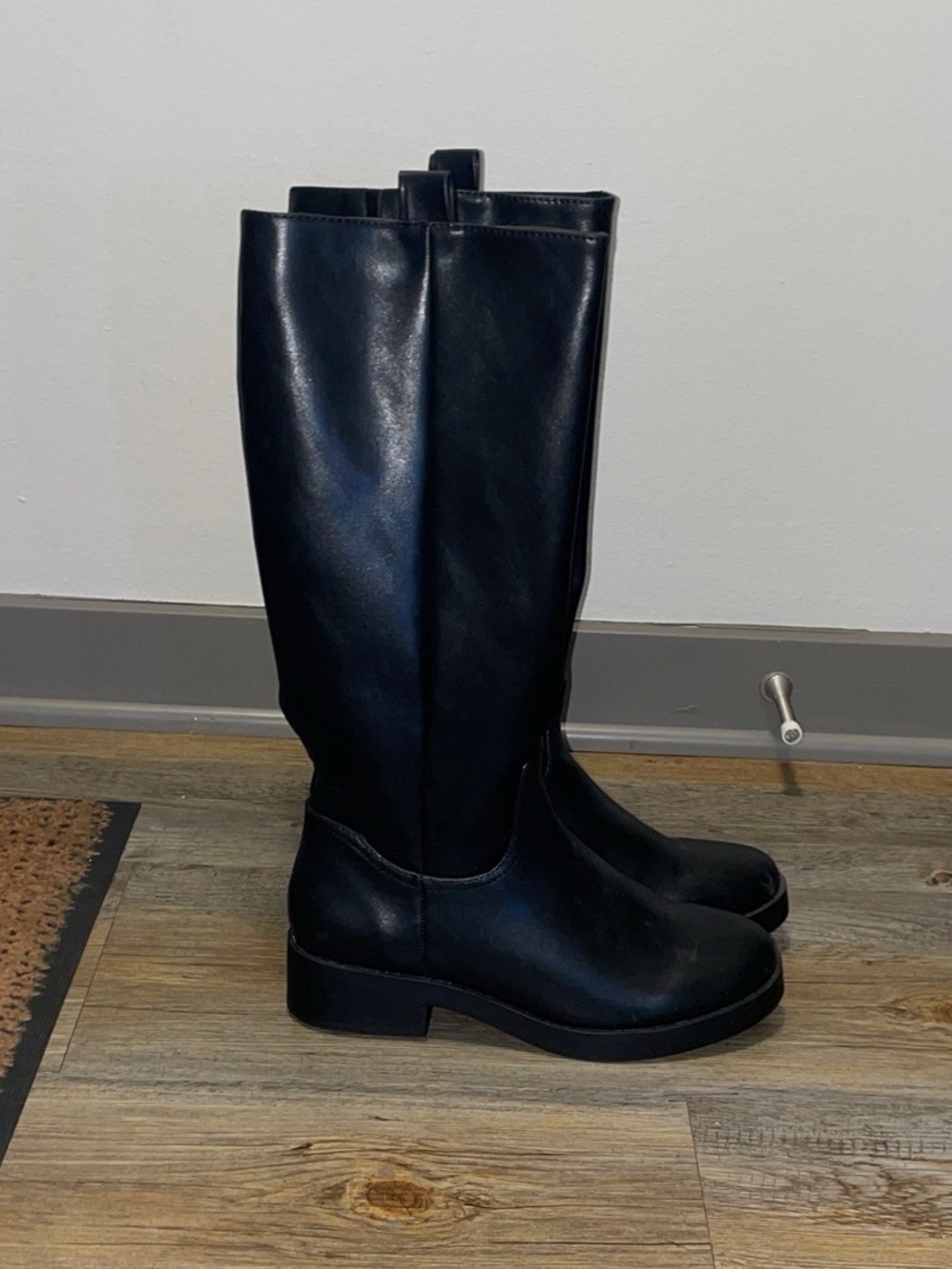Target Black Knee-High Combat Boots for Women